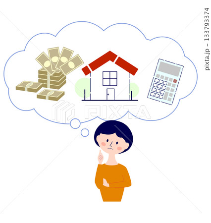お金のことを考える主婦 住宅ローン 133793374