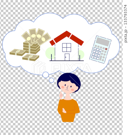 お金のことを考える主婦 住宅ローン 133793374