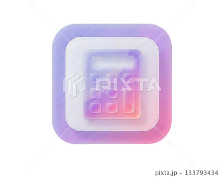 3Dパステルグラデーションの電卓アイコン 133793434
