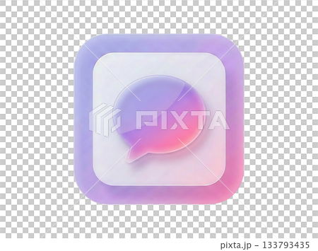 3D 粉彩漸層對話氣泡與聊天圖標 133793435
