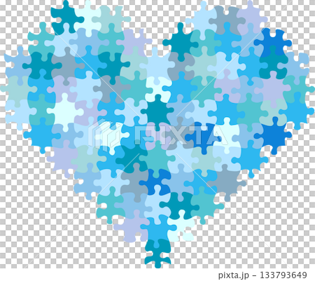 Jigsaw Puzzle Heart Blue Jigsaw Puzzle Heart Blue 133793649