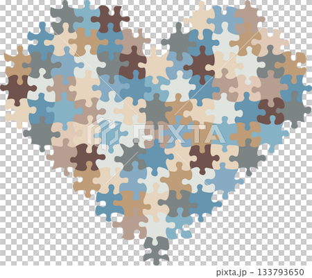 Jigsaw Puzzle Heart Grayish Brown Jigsaw Puzzle Heart Grayish Brown 133793650