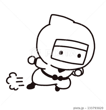 かわいい忍者の線画イラスト 133793820