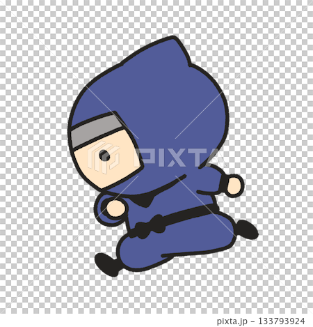 簡單可愛的忍者插圖 133793924