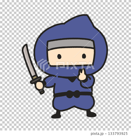 簡單可愛的忍者插圖 133793925