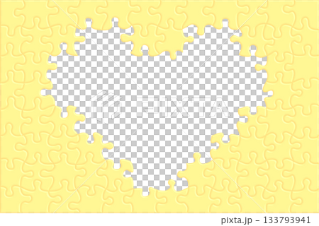 Jigsaw Puzzle Heart Frame Yellow 133793941