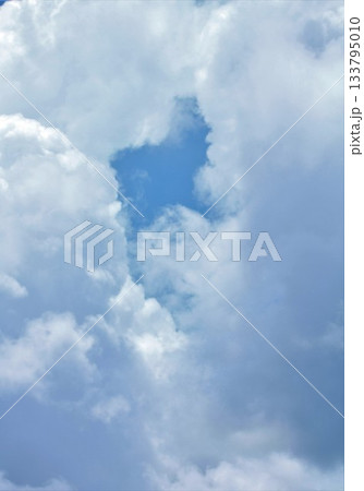 Closeup blue sky with white clouds, natural background with copy space 133795010