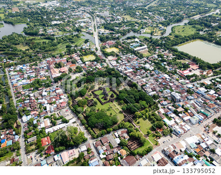 Drone shot of Phimai district in Nakhon Ratchasima, Thailand 133795052