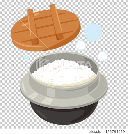 釜炊きご飯のイラスト 釜炊きご飯のイラスト 133795459