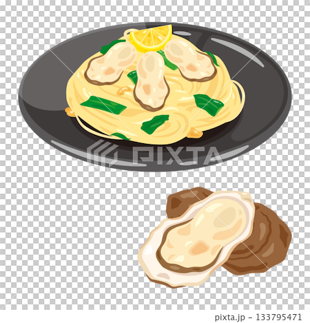 牡蠣パスタのイラスト 牡蠣パスタのイラスト 133795471