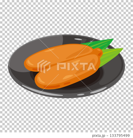 皿に盛られたカラスミのイラスト1 133795499