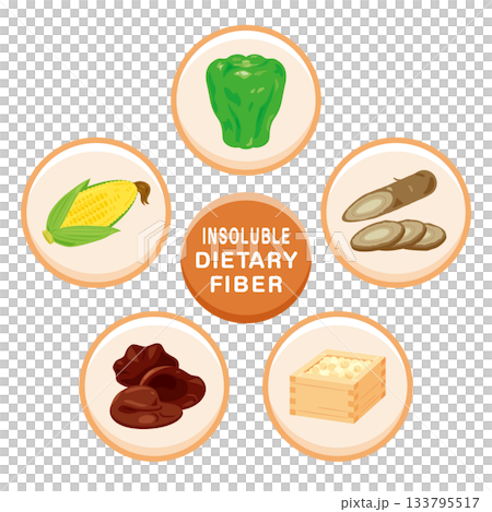 富含不溶性膳食纖維的食物圖解（英文） 133795517