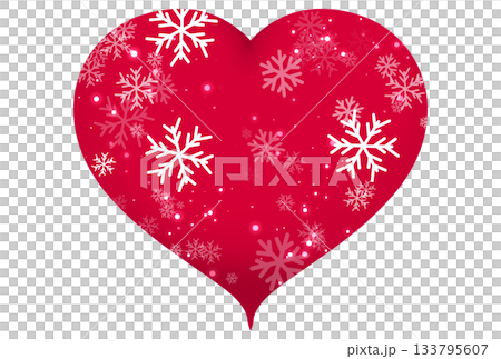 濃いピンク色のハートに雪と光が入っているイラスト 濃いピンク色のハートに雪と光が入っているイラスト 133795607
