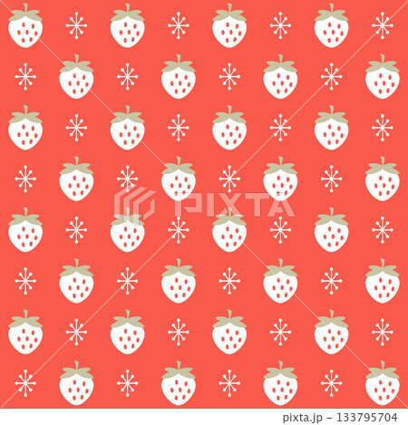 白いいちご柄/赤 133795704