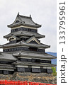 松本城と松の枝と赤い橋 松本城と松の枝と赤い橋 133795961