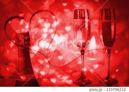 Glowing red Valentines composite Glowing red Valentines composite 133796212