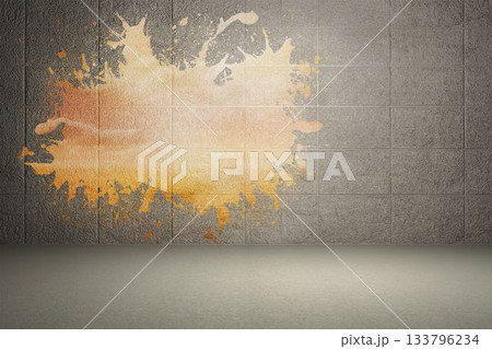 Splash on wall revealing bright sky 133796234