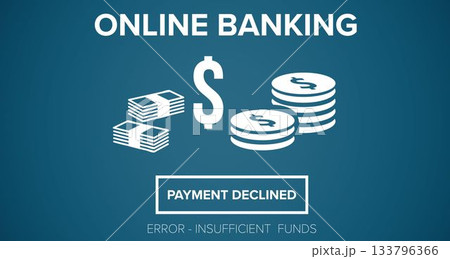 Online banking text on blue display 133796366