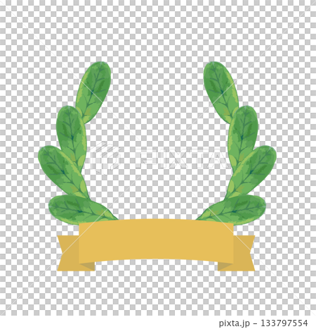 Laurel ranking ribbon illustration 133797554
