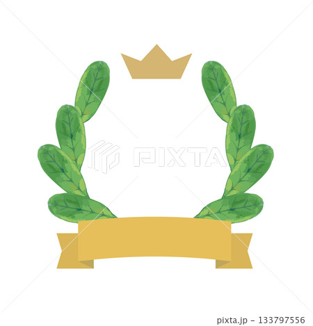 月桂樹ランキング＿王冠とリボンイラスト2 133797556