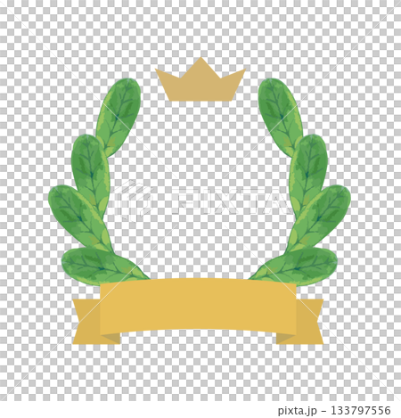 月桂樹ランキング＿王冠とリボンイラスト2 133797556