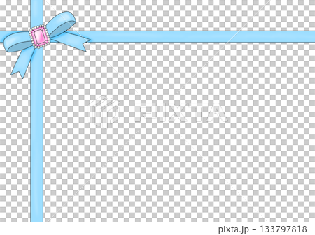 プレゼントリボン　水色 133797818