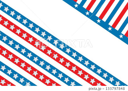 Flat design diagonal pattern is featuring red blue stripes with white stars, vertical stripes panel 133797848