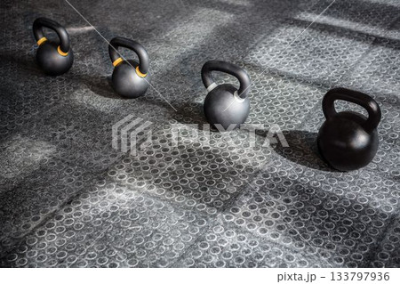 Kettlebells in the studio Kettlebells in the studio 133797936