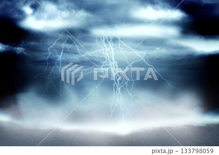 Thunderstrom and clouds with lightning Thunderstrom and clouds with lightning 133798059