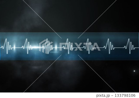 ECG line in blue and black ECG line in blue and black 133798106