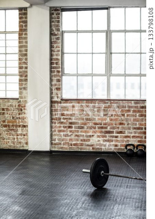 Weights on the studio floor Weights on the studio floor 133798108