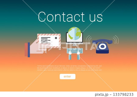 Contact us text with icons 133798233