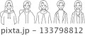いろいろな女性　冬　年代別　線のみ 133798812