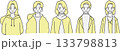 いろいろな女性　冬　年代別　単色 133798813