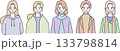 様々な服装の女性　冬　年代別　カラー 133798814
