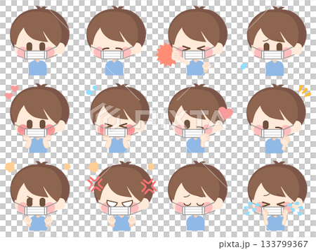 Normal boy wearing a mask (Set 01) Normal boy wearing a mask (Set 01) 133799367