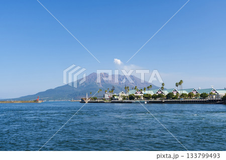 桜島フェリーターミナルから見る桜島 133799493