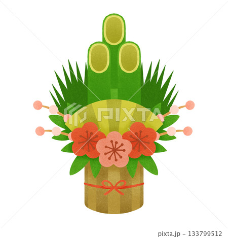 かわいい門松のイラスト かわいい門松のイラスト 133799512