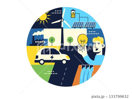 Clean Energy Innovation Vector Illustration Showcasing Modern Sustainable Design Powered By Renewable Sources And Hydroelectricity Technology Clean Energy Innovation Vector Illustration Showcasing Modern Sustainable Design Powered By Renewable Sources And Hydroelectricity Technology 133799632