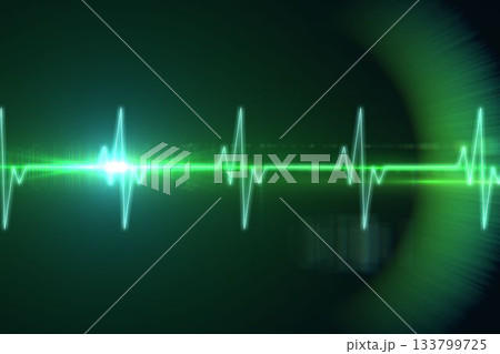 ECG line in black and green ECG line in black and green 133799725