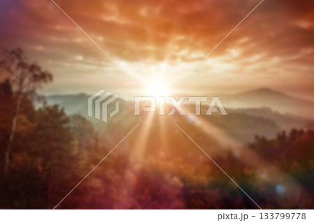 Scenic view of sunlight during sunrise Scenic view of sunlight during sunrise 133799778