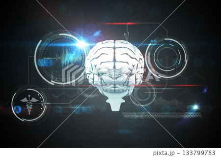 Medical biology interface in black 133799783