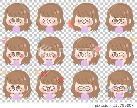 戴眼鏡、頭髮蓬鬆的女孩（摘要 01） 133799807