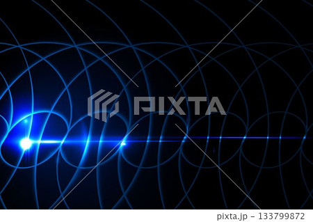 Glowing blue pattern on black backgroundのイラスト素材 [133799872] - PIXTA