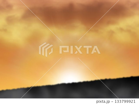 Landscape against orange sky during sunset Landscape against orange sky during sunset 133799921