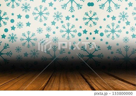 Snowflake wallpaper over floor boards Snowflake wallpaper over floor boards 133800000