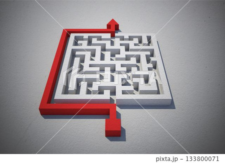 Red arrow going around puzzle 133800071