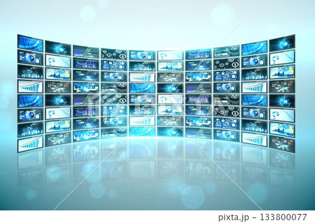 Screen collage showing business images 133800077