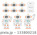 AI robot pose and facial expression set 133800218