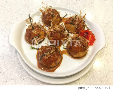 Japanese takoyaki octopus balls 133800491